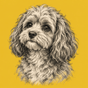 Cavoodle rescue dog illustration