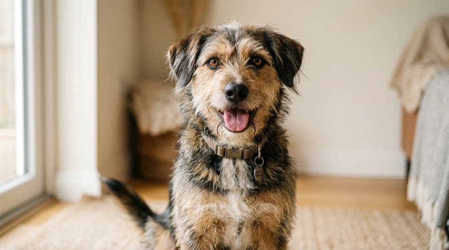 Rescue dog looking at the camera