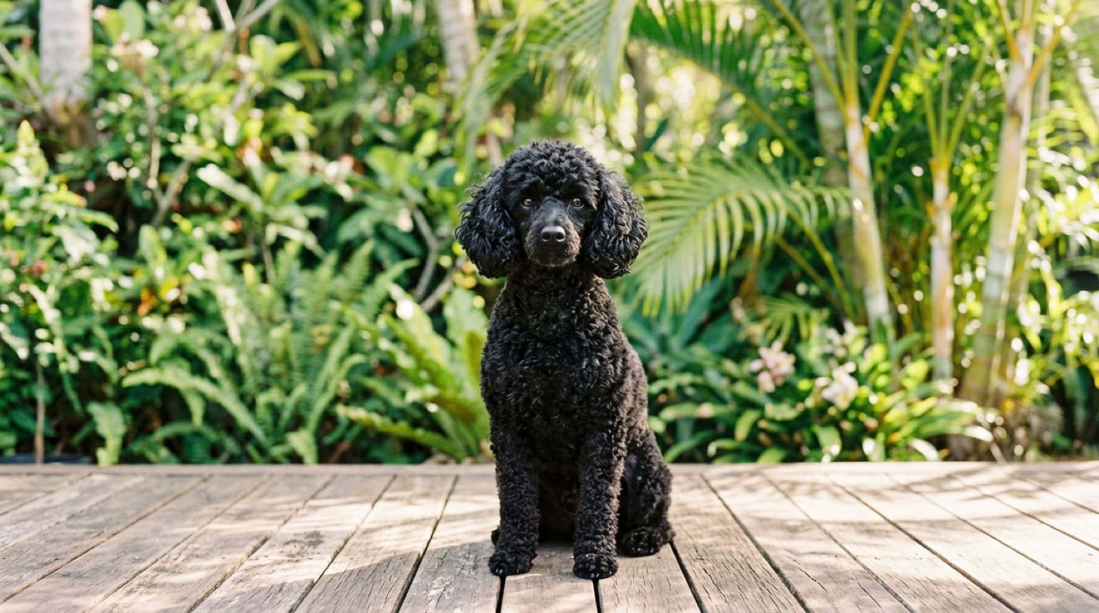 A poodle being brushed and groomed, showing the curly coat that must be clipped regularly to prevent matting, relevant to Poodle owners on the Gold Coast
